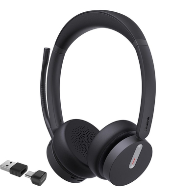 Yealink (BH70-D-UC-C/A) UC Certified Stereo Bluetooth Headset, Dual, USB-C/A