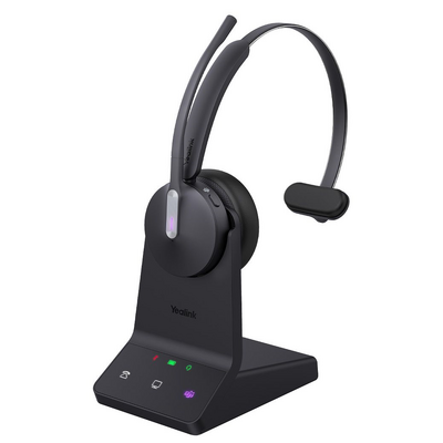 Yealink (BH70 Mono with Stand Teams USB-A) Microsoft Certified Teams Bluetooth Wireless Headset, Mono, 3-Mic Beamforming Noise Cancellation, USB-A, Do