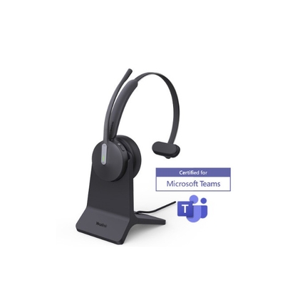 Yealink BH70 Bluetooth Wireless Mono Headset with Stand Teams USB-C/A, 3mic noise cancellation up to 35h Talk time BT51 C Dongle with Type A Adapter