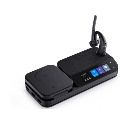 Yealink BH71-WS Bluetooth Wireless Mono Headset, Includes BHB710 Workstation with 3'' Colour Touch screen, Black