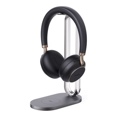 Yealink BH76-UC-CH-BL-C Bluetooth stereo headset with ANC and retractable mic. Black, USB-C, Charging Stand