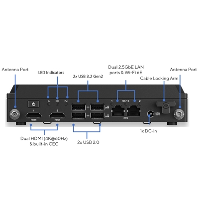 ASUS BNUC13BRFA400B00I NUC 13 Rugged Fanless Mini PC Barebone Kit 