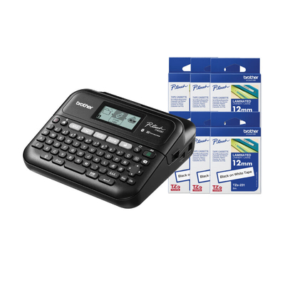 Brother PT-D460BT Bluetooth Label Maker Bundle with 6 x TZe-231 Tapes