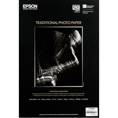 Epson TRADITIONAL PHOTO PAPER A3 25 SHEETS