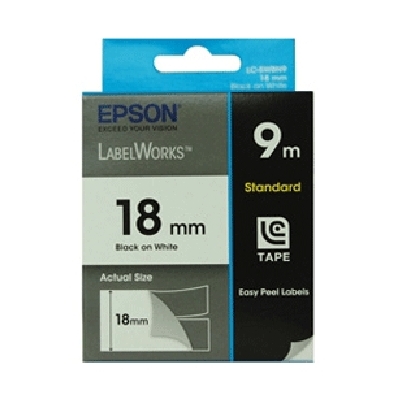 Epson Tape Standard 18mm Black/White 9 meter, for LW-300 & LW-400