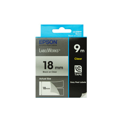 Epson Tape Clear 18mmBlack 9 metres 9 meter, for  LW-400