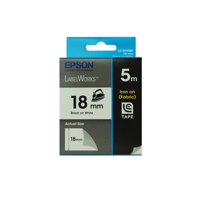 Epson Tape Iron on 18mm Black/White 5 meter, for LW-400