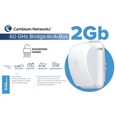 Cambium Networks C600510C033B 60GHz Bridge in a Box 2Gb with ANZ Cord