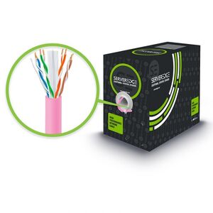 SERVEREDGE CAT6 305m Network Cable - UTP Solid PVC 23AWG - PINK 