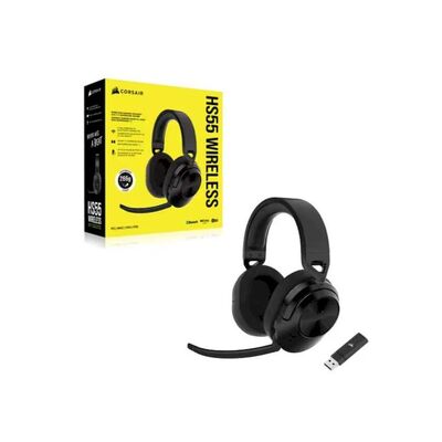 Corsair HS55 Wireless & Bluetooth Carbon, PS5, Box X, Switch. Discord Certified, Ultra Comfort Foam, USB Receiver,  Gaming Headset