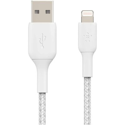 Belkin Boost Charge 1m Lightning to USB-A Braided Cable - White