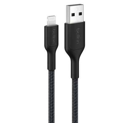 Belkin CAA020FQ0MBK BoostCharge Pro Braided Lightning to USB-A Cable (0.15M) - White 