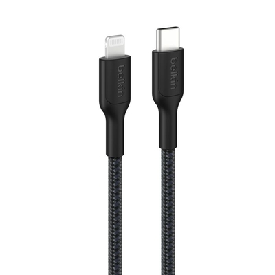 Belkin CAA022FQ1MBK BoostCharge Pro Braided Lightning to USB-C Cable (1M) - Black 