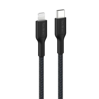 Belkin CAA022FQ2MBK Boostcharge Pro Braided Lightning to USB-C Cable (2M) - Black 