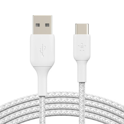 Belkin BoostCharge USB-A to USB-C Braided Cable 1m - Universally compatible - White