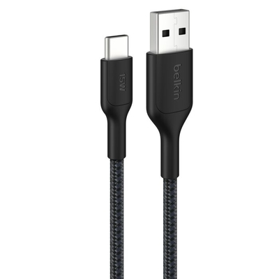 Belkin CAB022fq2MBK BoostCharge Pro Braided USB-C to USB-A Cable (2M) - Black 
