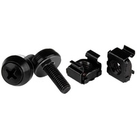 StarTech M5 x 12mm, Screws and Cage Nuts, 100 Pack, Black - CABSCREWM52B