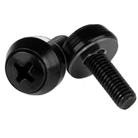 StarTech 50 Pack of M5 Mounting Screws, M5 x12mm Screws, Black - CABSCREWSB