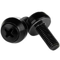 StarTech M6 x 12mm, Mounting Screws for Server Racks, 50 Pack, Black - CABSCREWSM6B