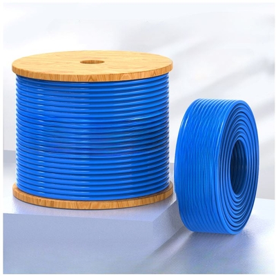 8Ware 350m CAT6A Ethernet 24AWG 30V LAN Stranded Core Cable Roll Bare Copper Twisted Core PVC Jacket on Reel Box Blue >305m