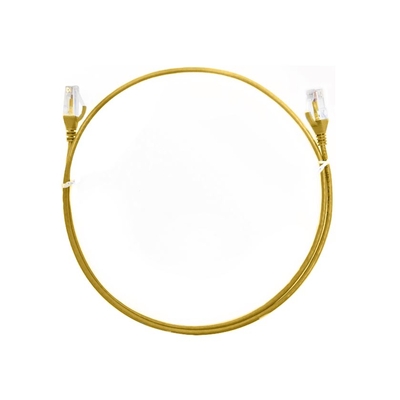8ware CAT6 Ultra Thin Slim Cable 0.25m / 25cm - Yellow Color Premium RJ45 Ethernet Network LAN UTP Patch Cord 26AWG for Data
