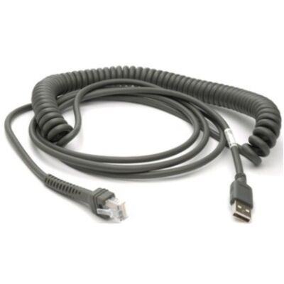 Zebra CABLE - USB: SERIES A CONNECTOR 15FT. (4.6M) COILED - CBA-U09-C15ZAR