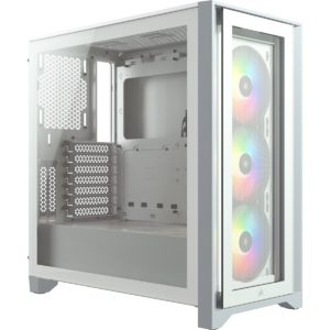 Corsair iCUE 4000X RGB Tempered Glass Mid-Tower Case, White
