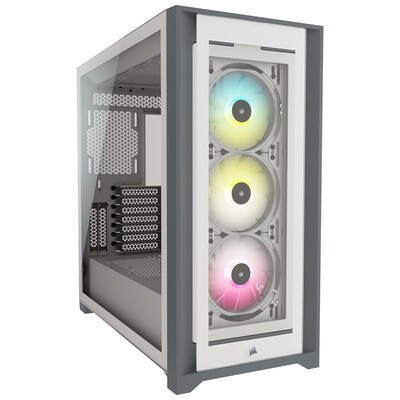 Corsair iCUE 5000X RGB Tempered Glass Mid-Tower ATX Smart Case - White