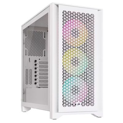 Corsair iCUE 4000D RGB AIRFLOW Mid-Tower E-ATX Case, True White