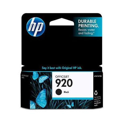 HP 920 Black Officejet Ink Cartridge, 420 pages (CD971AA)