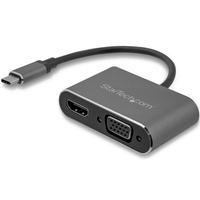 StarTech USB-Cª Multiport Adapter| Aluminum | 6" (15.24 cm) Built-In Cable CDP2HDVGA