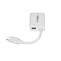 StarTech USB-C to VGA Adapter with 60 Watt USB Power Delivery, White - CDP2VGAUCPW