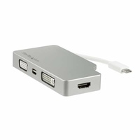StarTech Travel A/V Adapter USB-C to VGA DVI HDMI Mini DisplayPort, 4K - CDPVGDVHDMDP