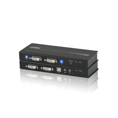 Aten DVI Dual View KVM Extender with Audio, RS232, EDID mode support, Sun/Mac KB/MS support