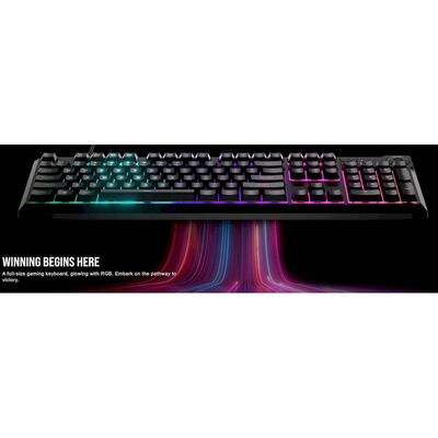Corsair CH-9226C65-NA K55 CORE RGB Black Wired Gaming Keyboard, Rubber Dome SW 