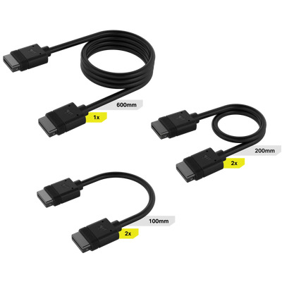 Corsair iCUE LINK Cable Kit, 1x 600mm, 2x 200mm, 2x 100mm