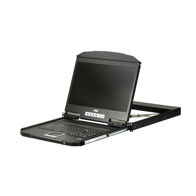 Aten Rackmount Single Rail LCD Console HDMI USB w/ 18.5' LCD Display, 1x Custom KVM Cable Included, 1920x1080@60hz Display, LED Illumination
