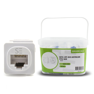 SERVEREDGE Cat5e UTP RJ45 Australian Style Jack - White - Pack of 100 