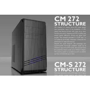 Casecom CM-272  mATX w/550W, 1 x Blue 12CM LED Fan, 1xUSB3.0 + 2xUSB2.0 + HD Audio