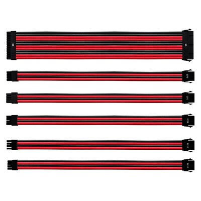 Cooler Master Universal PSU Sleeved Extension Cable Kit V2 - Red/Black-CMA-NEST16RDBK1-GL