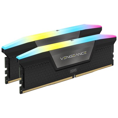 Corsair CMH32GX5M2B5200C40 VENGEANCE RGB 32GB (2x16GB) DDR5 DRAM 5200MHz C40 Memory Kit - Black