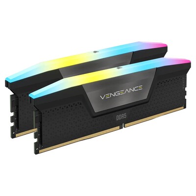 CORSAIR VENGEANCE RGB DDR5, 5600MHz 32GB 2x16GB DIMM, Unbuffered RGB LED, 1.25V