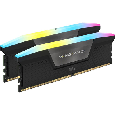 CORSAIR CMH32GX5M2B6000C38 VENGEANCE® RGB 32GB DDR5 DRAM 6000MT/s CL38 Memory Kit - Black