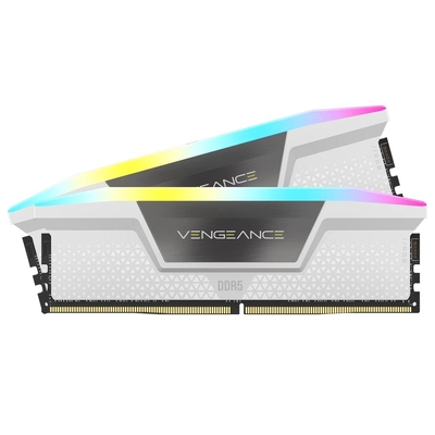 Corsair Vengeance RGB 32GB (2x 16GB) DDR5 6400MHz C36 Desktop Memory - White - CMH32GX5M2B6400C36W