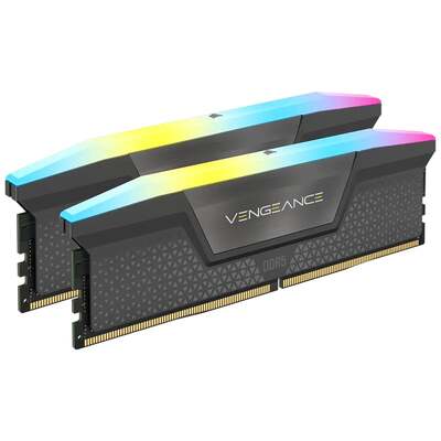 Corsair CMH64GX5M2B6000Z30 Vengeance RGB 64GB (2x32GB) DDR5 6000MHz C30 AMD Desktop Memory - Grey