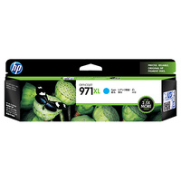 HP 971XL High Yield Cyan Original Ink Cartridge, up to 6600 pages (CN626AA)
