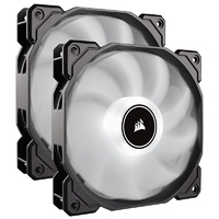 Corsair Air Series AF140 LED Low Noise 140mm Fan - White - 2 Pack