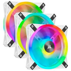 Corsair QL Series QL120 RGB 120mm PWM Fan, White, 3-pack Fan with LNC