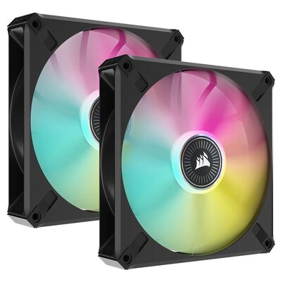 Corsair iCUE ML140 RGB ELITE Premium 140mm PWM Fan - 2 Pack + Lighting Node CORE