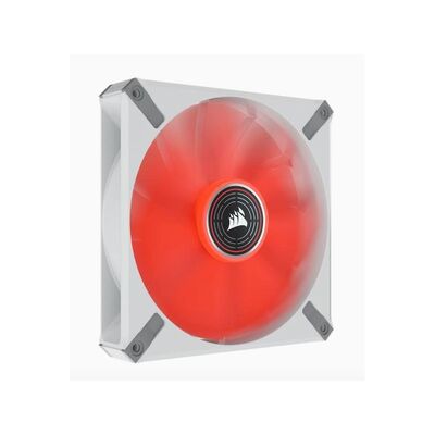 CORSAIR ML ELITE Series, ML140 LED ELITE WHITE, 140mm Magnetic Levitation Red LED Fan with AirGuide, Single Pack